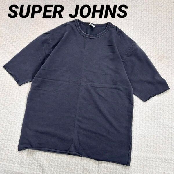 SUPER JOHNS M 38-40 半袖 Tシャツ メンズ ゆったり 黒