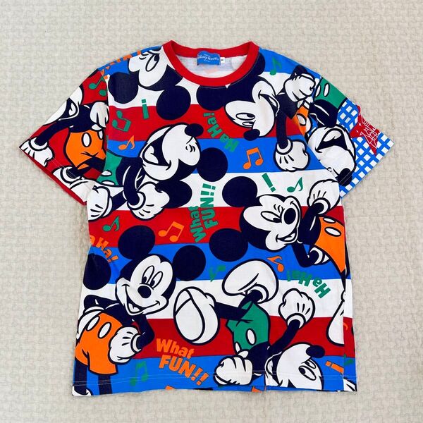 ディズニーリゾート Tシャツ 総柄 ミッキー ディズニーランド ディズニーシー 半袖 M Disney ミッキーマウス