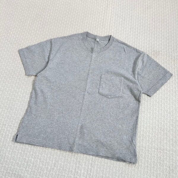 完売品 ユニクロ UNIQLO オーバーサイズポケ付きTシャツ グレー M クルーネック カットソー