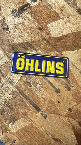 オーリンズ OHLINS 青色 耐熱アルミステッカー ステッカーカスタム 街道レーサー サスペンション