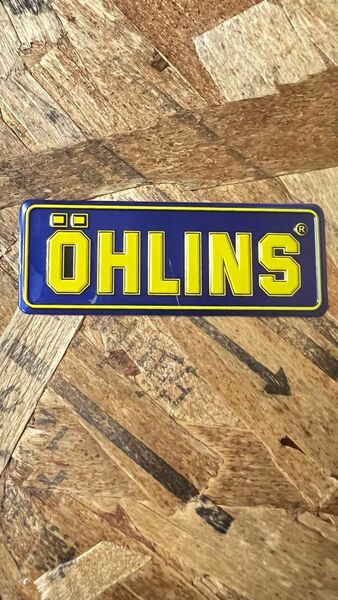 オーリンズ OHLINS 青色 耐熱アルミステッカー ステッカーカスタム 街道レーサー サスペンション