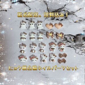 【サンリオ】キティちゃん ヒョウ柄 ネイルパーツセット
