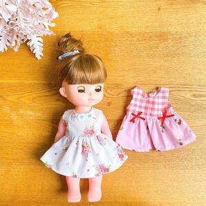 ハンドメイド ソランちゃん・メルちゃん ワンピース2枚セット 着せ替え人形