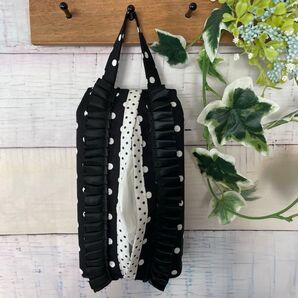 ドット 黒地 ソフトパック ティッシュカバー ティッシュケース ハンドメイド