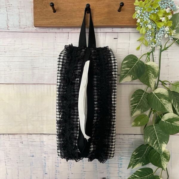 チェック ソフトパック ティッシュカバー ティッシュケース ハンドメイド
