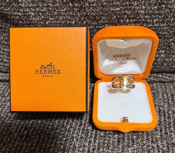 【極希少】正規品 HERMES エルメス ヒストリーリング ヴィンテージ 54号 コンビ AG925 AU750 イエローゴールド