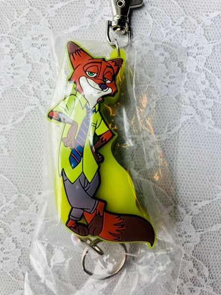 ニック ズートピア ラバーリールキーホルダー ディズニー 新品 未使用 *匿名配送*