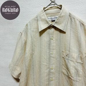 LYLE&SCOTTライルアンドスコット メンズ レギュラー半袖シャツMサイズ ストライプシャツ