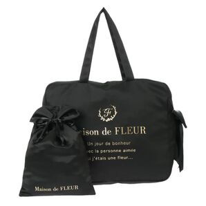 Maison de FLEUR 旅行用ボストンバッグ コンパクトキャリーバッグ ブラック