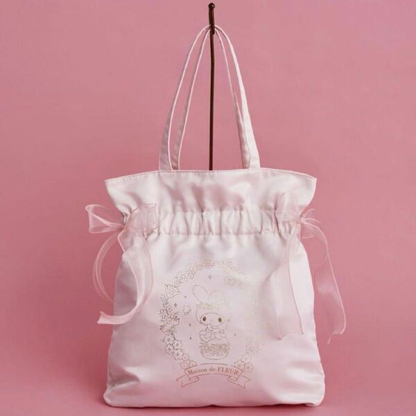 Maison de FLEUR × サンリオ ダブルリボントートバッグ ライトピンク My Melody