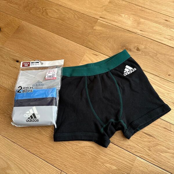 adidas ボーイズ トランクス 2枚セット 150 ボクサーパンツ 前開き