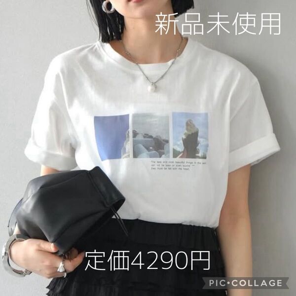 【再入荷】Lumier リュミエ 新品 コラージュフォトTシャツ ホワイト