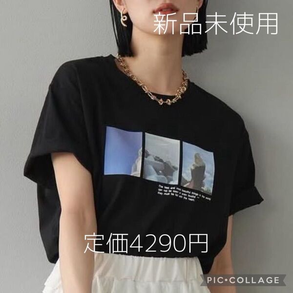 【再入荷】Lumier リュミエ 新品 コラージュフォトTシャツ ブラック