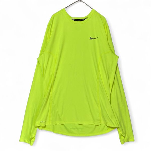 ナイキ NIKE メンズ 陸上 ランニング 長袖Tシャツ DRI-FIT 蛍光色