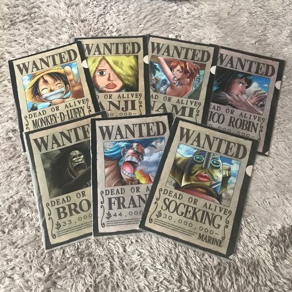 非売品 ワンピース ローソン 限定 手配書 クリアファイル 7種 セット