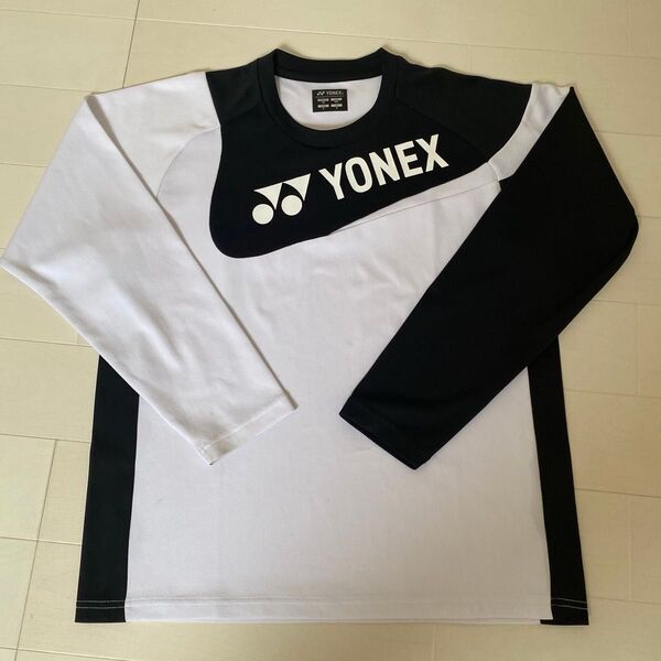 【YONEX 】ヨネックス 吸汗速乾 長袖Tシャツ Sサイズ ホワイト/ブラック
