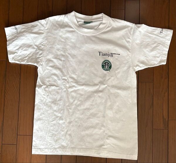 希少STARBUCKS スターバックスTianjin 中国天津旧ロゴTシャツ Mサイズ