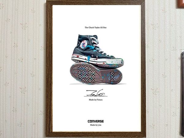 CONVERSEAll Star アートプリントフレーム付き木製A4サイズ壁掛け