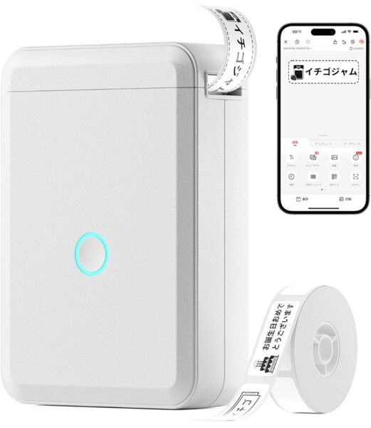 ラベルライター ラベルプリンター Bluetooth 感熱 小型 USB充電式 ホワイト Android IOS対応 多機能 文具