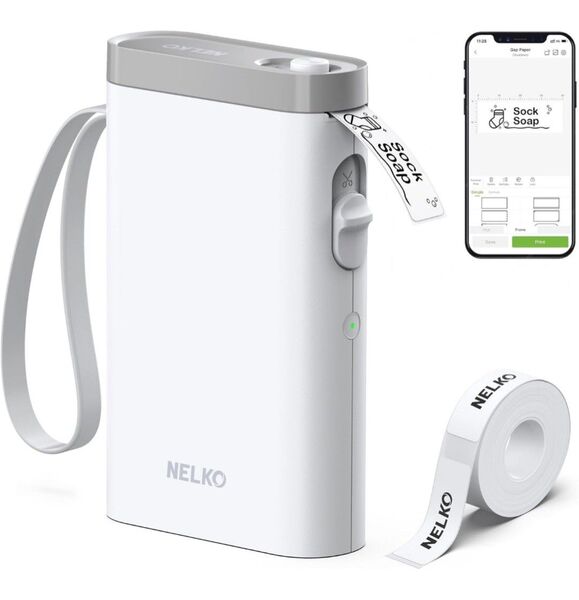 ラベルプリンター Bluetooth テプラ スマホ Android iOS対応 ラベルライター 感熱 名前シール ホワイト 白