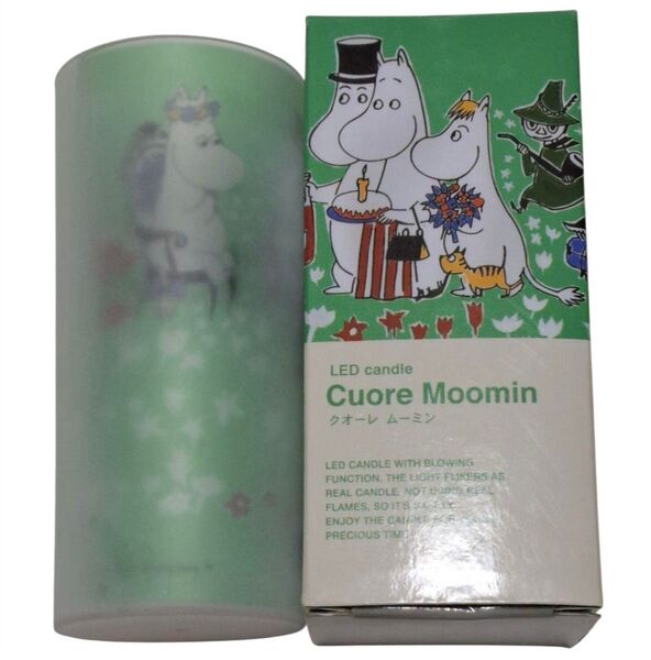 ムーミン LEDキャンドル ライト ブロウスイッチ 乾電池式 小型 振動センサー付き MOOMIN グリーン 緑 照明 インテリア