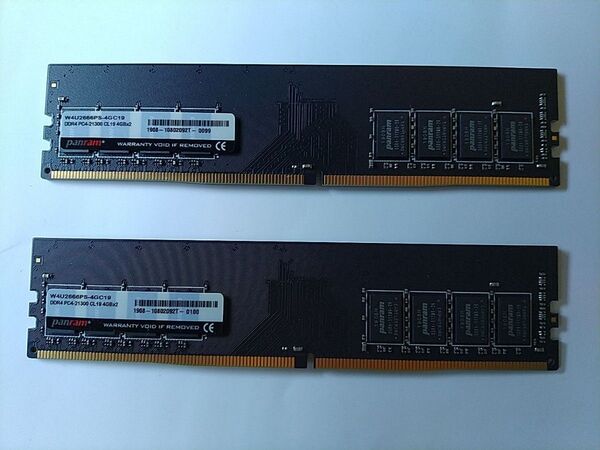 Panram DDR4 PC4-21300 4GBx2枚(8GB) W4U2666PS-4GC19