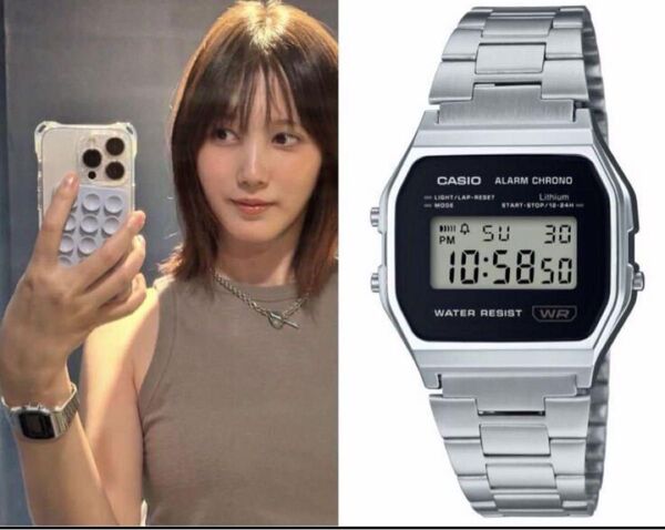 CASIO CLASSIC A158WEA-1JF 本田翼愛用 チープカシオ カシオ デジタル 腕時計 メタルバンド チプカシ