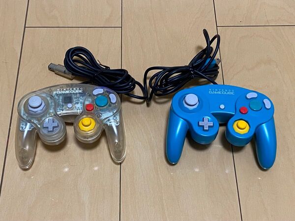 【動作確認済】ゲームキューブコントローラー 後期型 スケルトン&エメラルド 2個セット