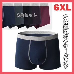 立体縫製ボクサーパンツ 5色セット 6XL