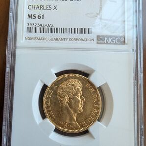 フランス 40フラン金貨 1824年A NGC MS61