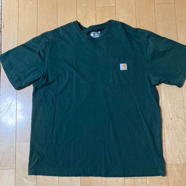 Carhartt ポケットTシャツ 深緑 Lサイズ