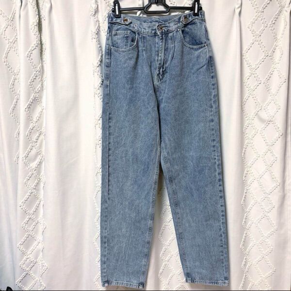 ウエストボタン ストレートデニム ジーンズ Mサイズ SHEIN