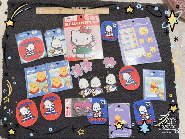 Cハローキティ マイメロディ サンリオ ポチャッコ プーさん アイロン接着ワッペン ワッペン
