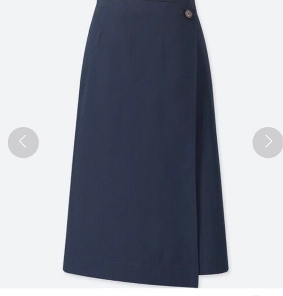ユニクロ ハイウエスト ラップ ナロースカート ネイビー 紺色 サイズS ドライ機能付き UNIQLO