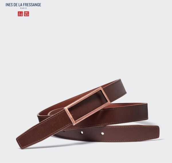 ユニクロ INES DE LA FRESSANGE リバーシブルベルト ブラウン UNIQLO 牛革