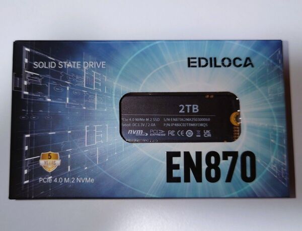 【新品】2TB Ediloca EN870 NVMe M.2 SSD 7450MB/s PS5対応