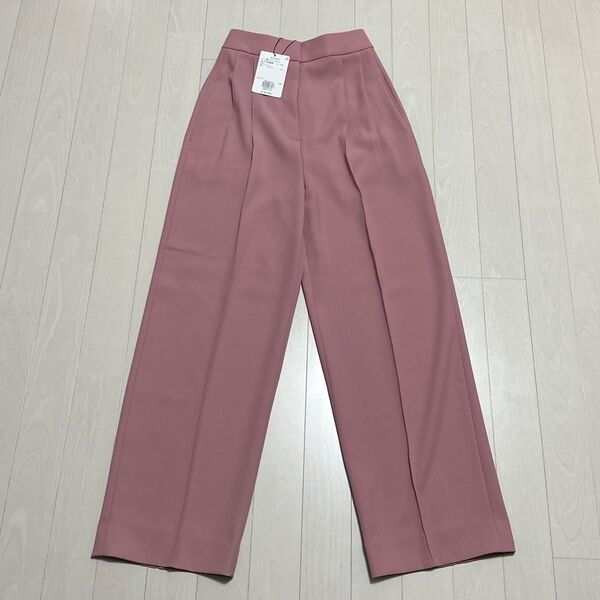 PLST ツイルタックワイドパンツ ピンク