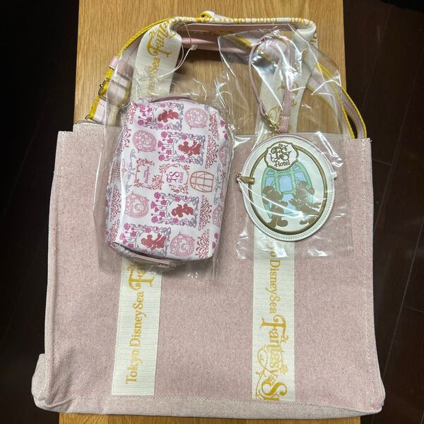 ディズニーシー ファンタジースプリングスホテル トートバッグ ポーチ パスケース セット 未使用