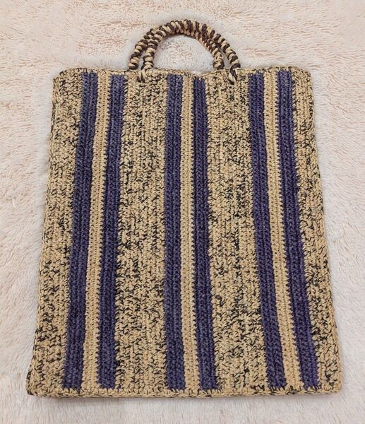 ☆美品☆soeur ラフィア トートバッグ ストライプ カゴバッグ 麦わら