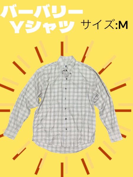USA製 BURBERRY LONDON チェック柄長袖シャツ ベージュ バーバリー ロンドン 古着 ヴィンテージ SIZE:M