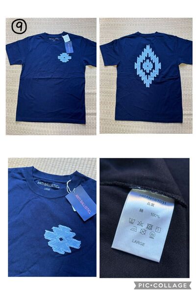 新品タグ付き ANTI BALLISTIC デニム オルテガ柄 半袖Tシャツ ネイビー Lサイズ