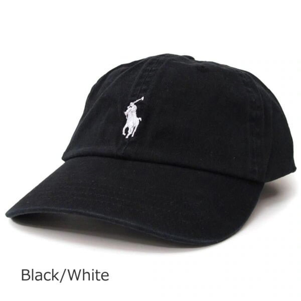 ポロ ラルフローレン キャップ ブラック 帽子 POLO Ralph Lauren レディース メンズ 黒 ロゴ 刺繍