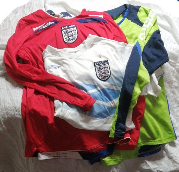 アンブロ 3着 イングランド代表 アンブロ 長袖 ユニフォーム サッカー 刺繍パッチ 英国サッカー サッカー フットサル