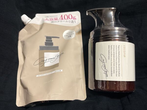 cocone クレイクリームシャンプー 本体&詰め替え400g