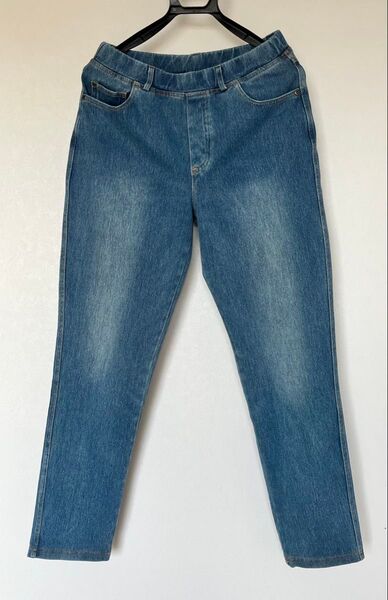 デニム ストレッチパンツ ウエストゴム レディース LL