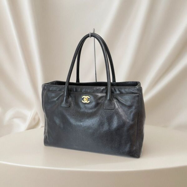 【CHANEL】シャネル キャビアスキン エグゼクティブトート ハンドバッグ お買い得品!!
