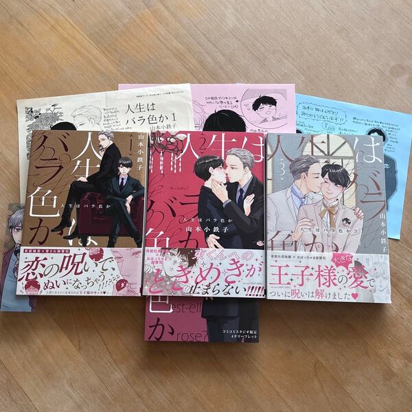 山本小鉄子「人生はバラ色か」全3巻 特典付き bl新刊