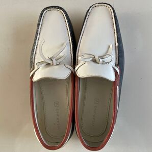 VISARUNO デッキシューズ トリコロールカラー レザー