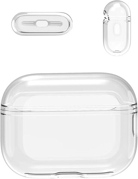 AirPodsPro2 ケース クリア 全面保護カバー ワイヤレスイヤホン収納 エアポッズプロ第二世代 カラビナ付き シリコン素材