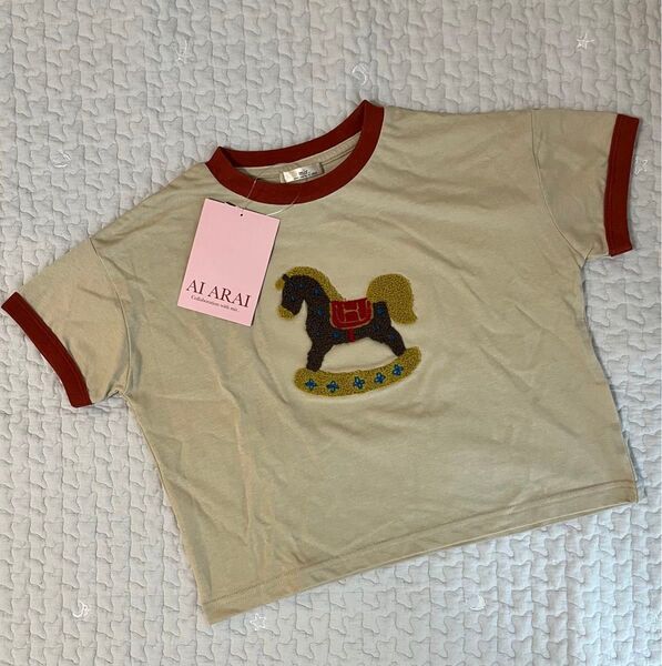 しまむら ai arai 木馬 刺繍 Tシャツ オンライン限定サイズ110
